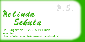 melinda sekula business card